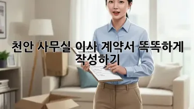 천안 사무실 이사 계약서, 똑똑하게 작성하기!